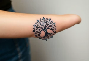 Tree of life circle tattoo idea