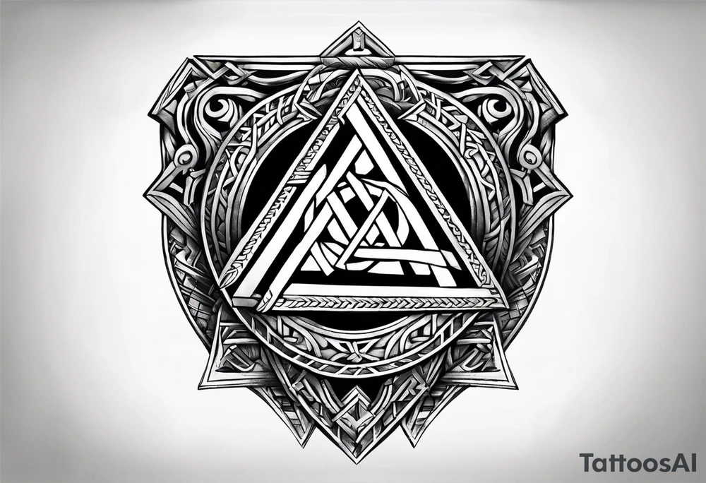 Valhalla valknut shield tattoo idea