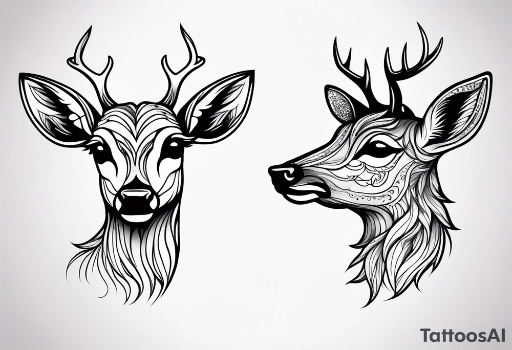 sad crying fawn simple tattoo idea
