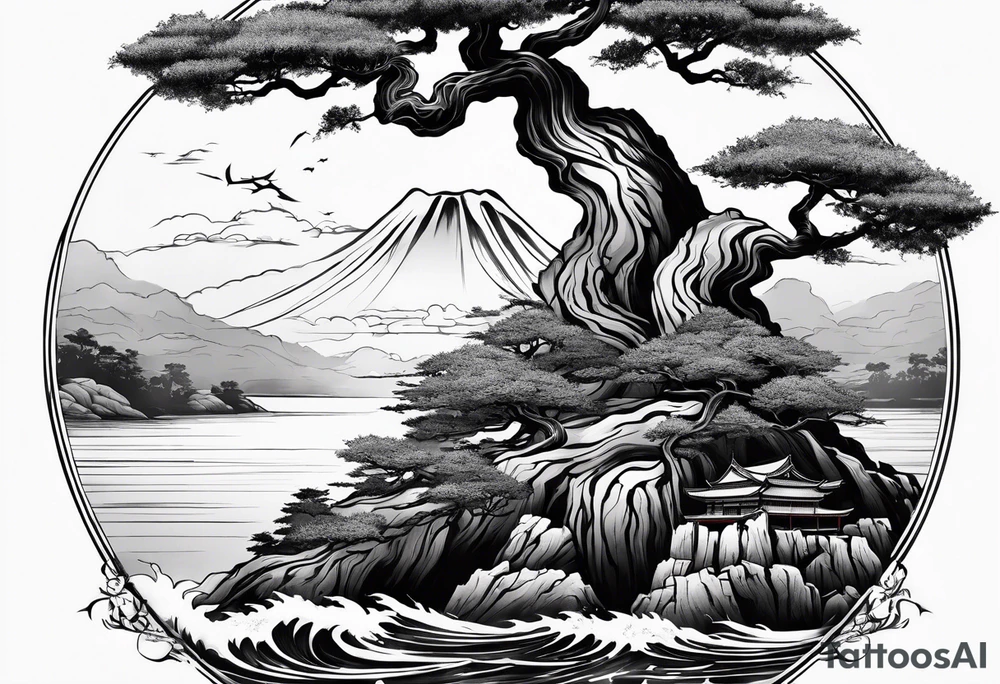 Bonsai tree and samurai tattoo idea