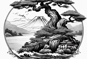 Bonsai tree and samurai tattoo idea