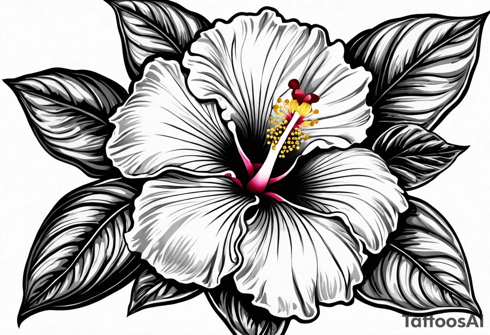 Hibiscus flower with apple tattoo idea
