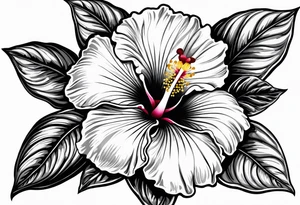 Hibiscus flower with apple tattoo idea