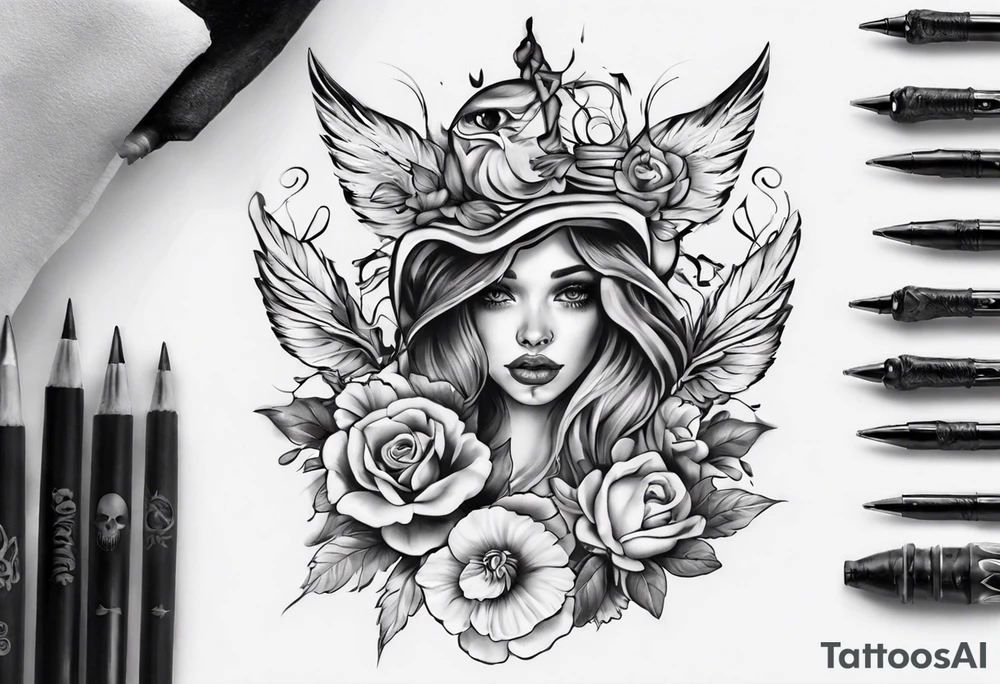 Девушка ест пальму tattoo idea