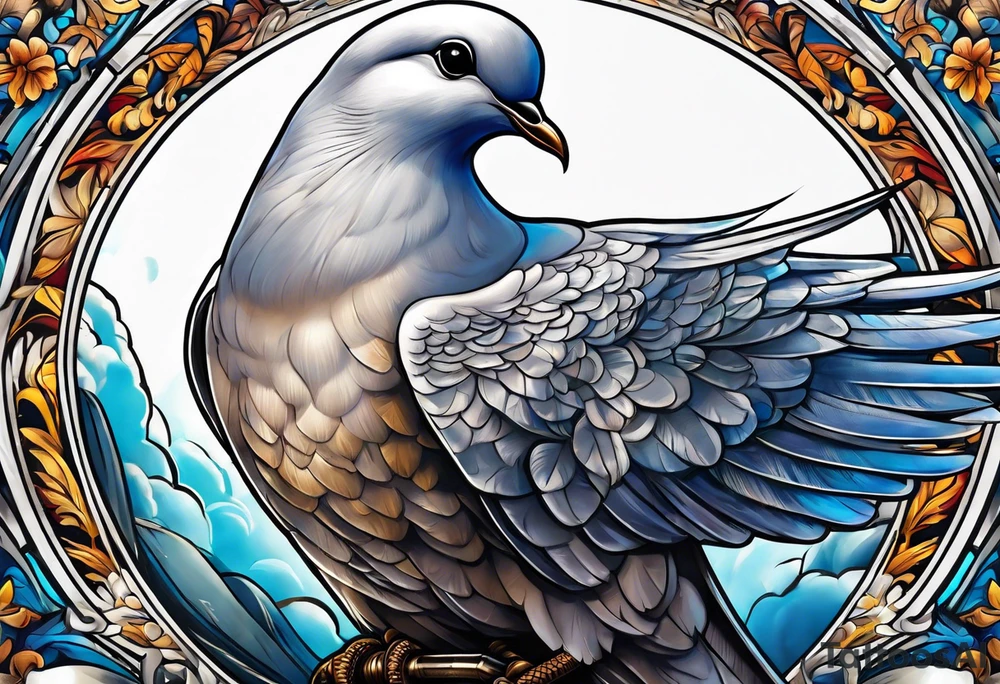 dove holding sword tattoo idea