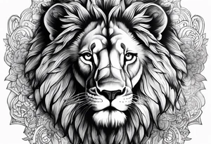 Lion head with Psalm 138:7 written out under it on a half sleeve. tattoo idea