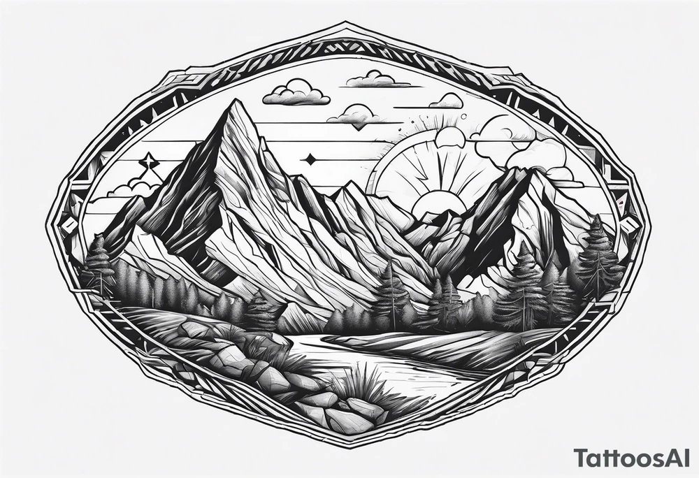 Southwest usa hiking tattoo idea