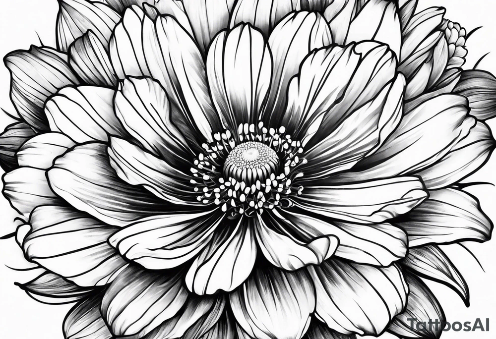 Cosmos flower tattoo idea