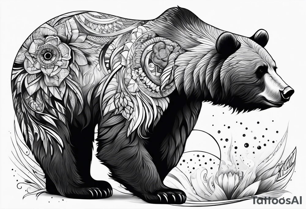 Cosmic bear tattoo idea