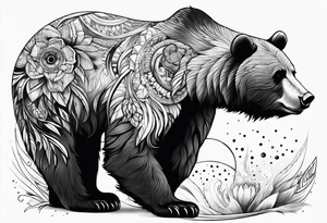 Cosmic bear tattoo idea