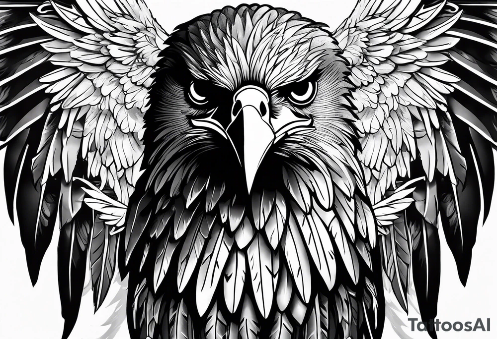 Eagle wings with vertical writing "Isaiah 40:13" tattoo idea