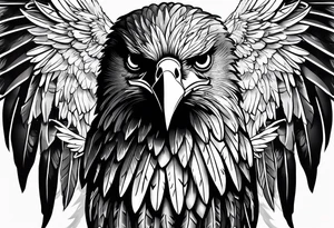Eagle wings with vertical writing "Isaiah 40:13" tattoo idea