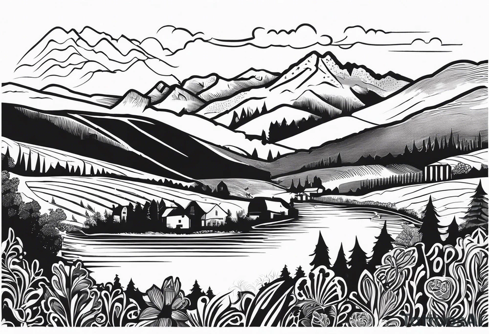 The landscape of Bosnia and Hercegovina. tattoo idea