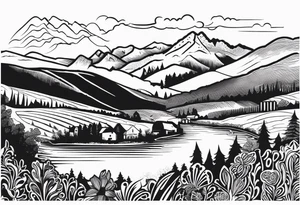 The landscape of Bosnia and Hercegovina. tattoo idea