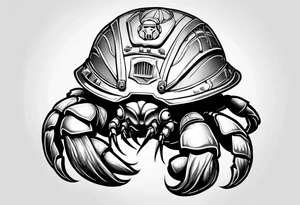 hermit crab wearing a storm trooper helmet tattoo idea