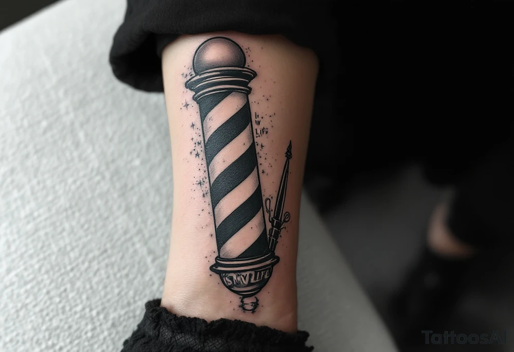 Barber pole 
           THIS IS MY LIFE tattoo idea