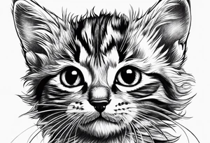 goofy cute kitten face tattoo idea