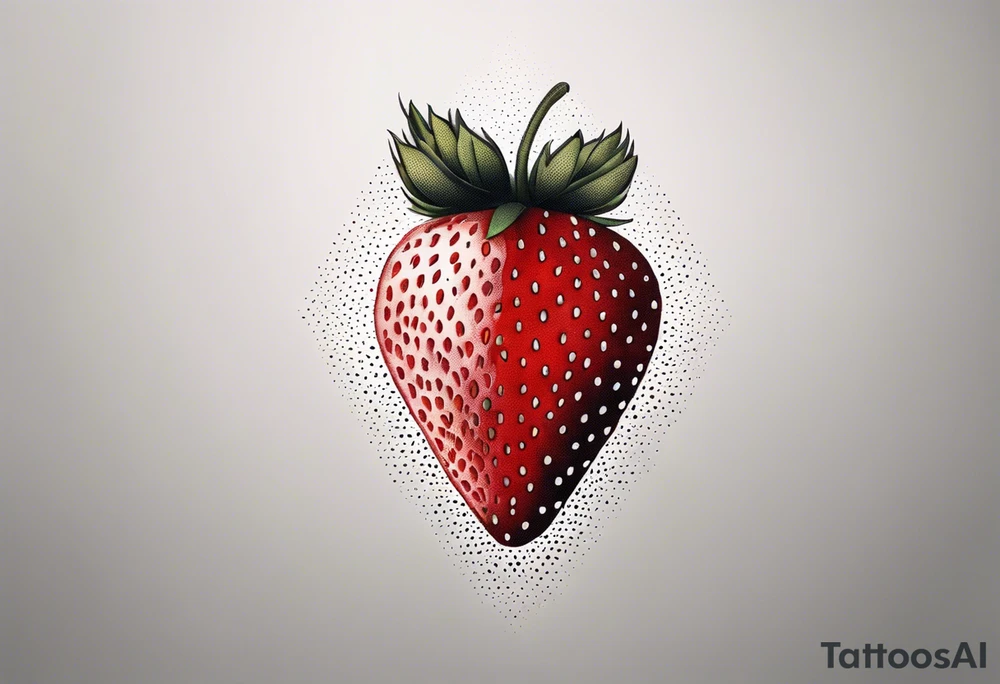 Single Strawberry tattoo idea