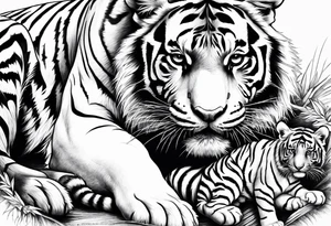 Tiger was with 3 cubs tattoo idea