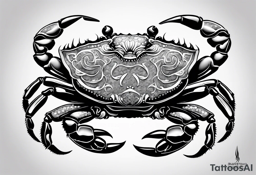 Crab con numero 69 nelle chele tattoo idea