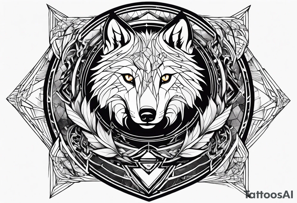 broken Ouroboros with wolf in the middle died by
arrow tattoo idea