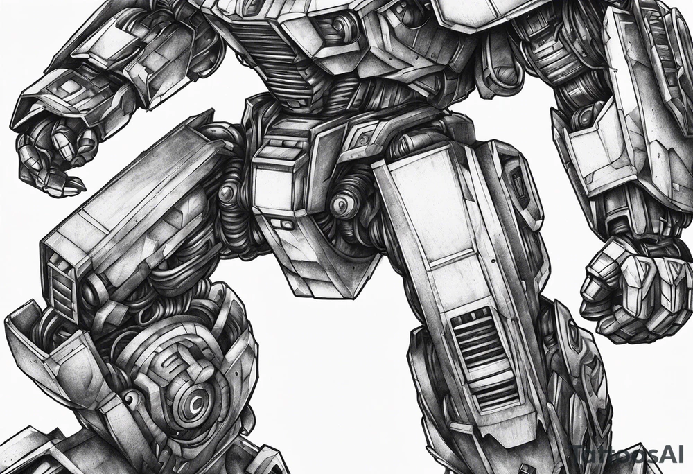 giant robot running tattoo idea