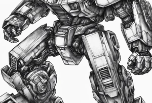 giant robot running tattoo idea