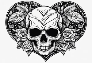 Solid thick lines.
Broken heart with skull.
Respect, honesty tattoo idea