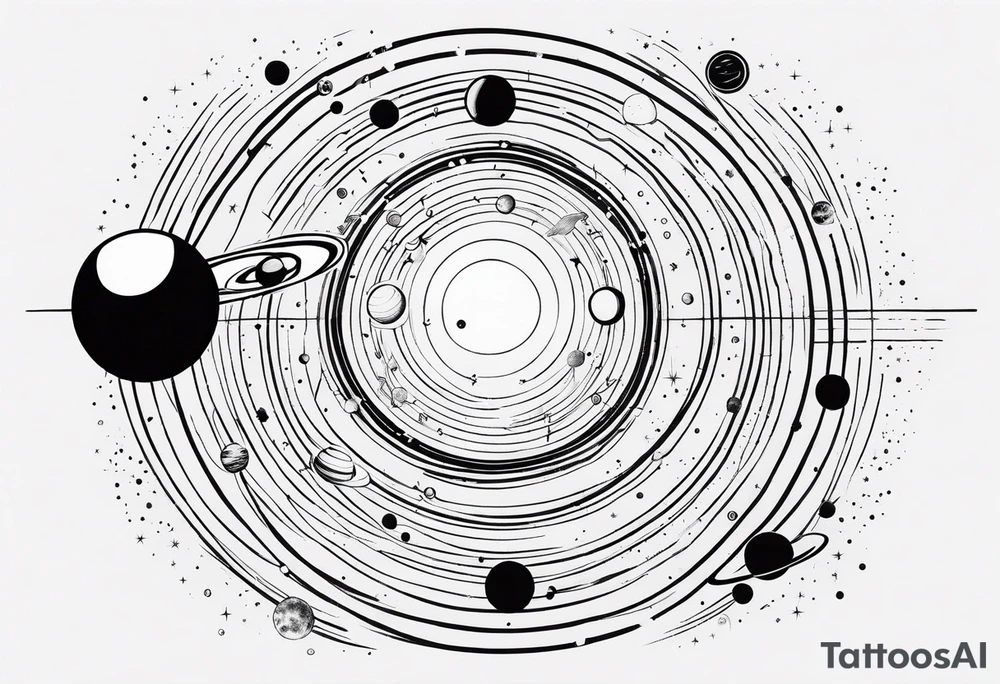 Minimalist representation of the solar system tattoo idea