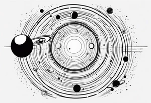 Minimalist representation of the solar system tattoo idea