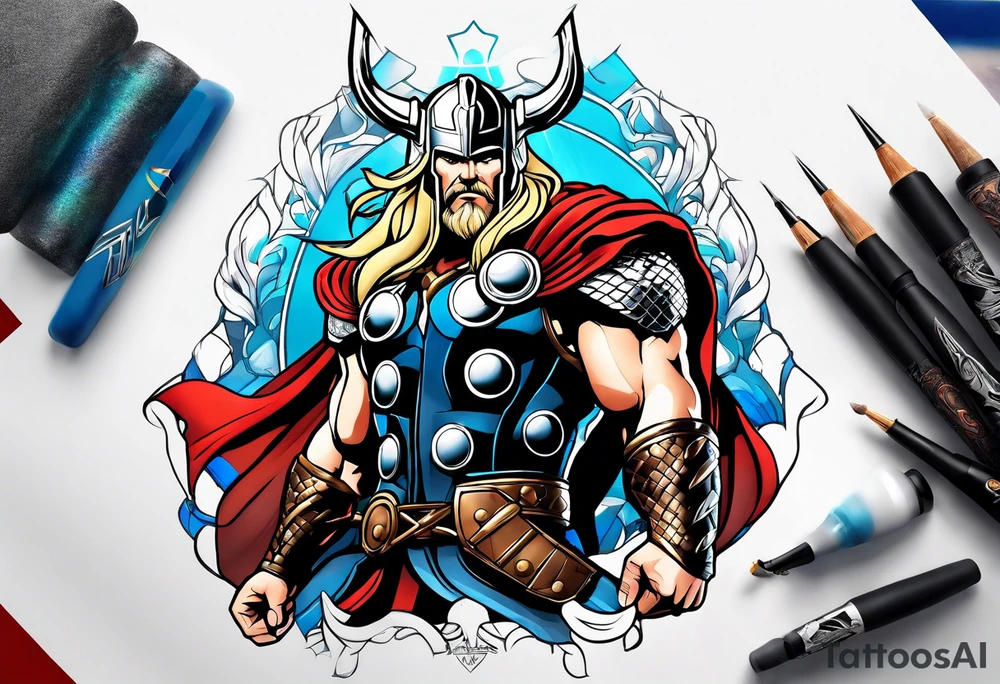 Thor with full body shown tattoo idea