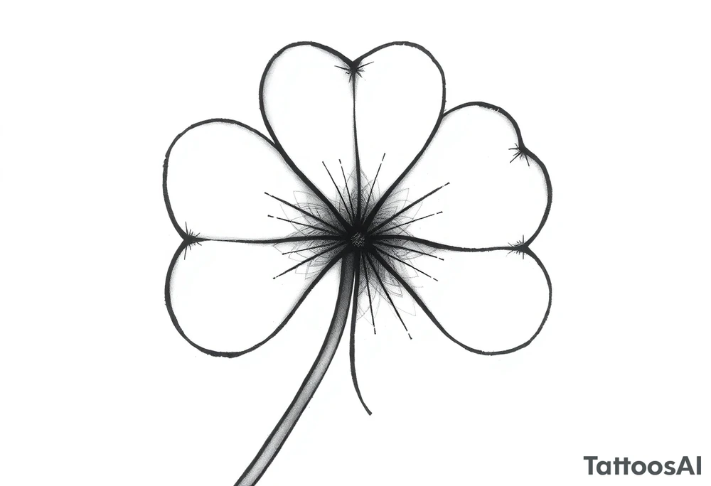 Lucky 4-leaf clover tattoo idea
