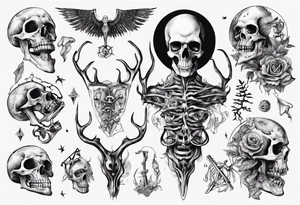 wicth with bones arround tattoo idea