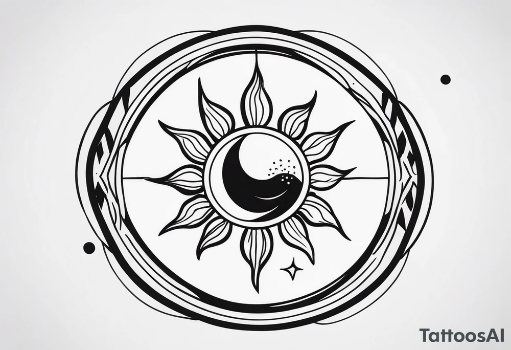 Sun with water at the bottom tattoo idea