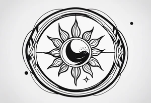 Sun with water at the bottom tattoo idea