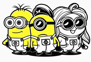 Minion powerpuff girls tattoo idea