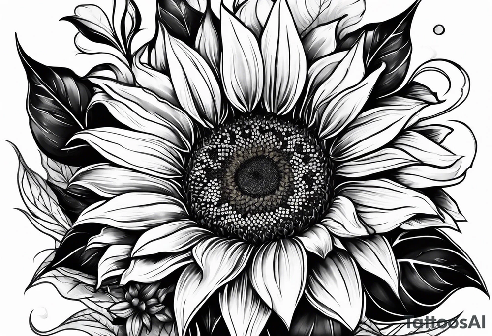 Sunflower corner tattoo idea