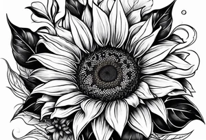 Sunflower corner tattoo idea