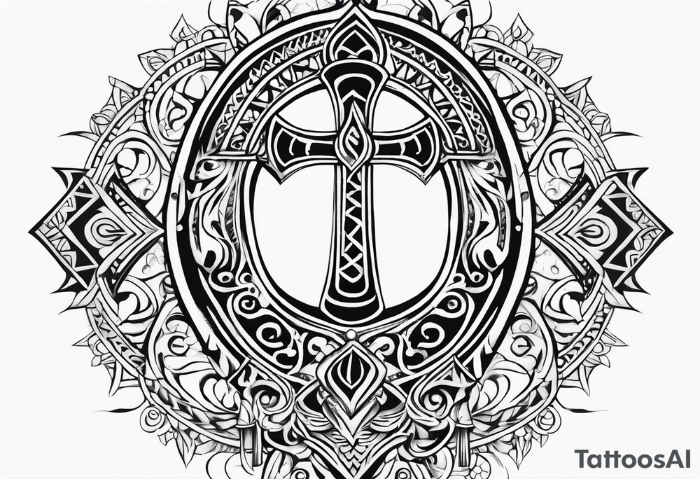 ankh, tribal, tattoo idea