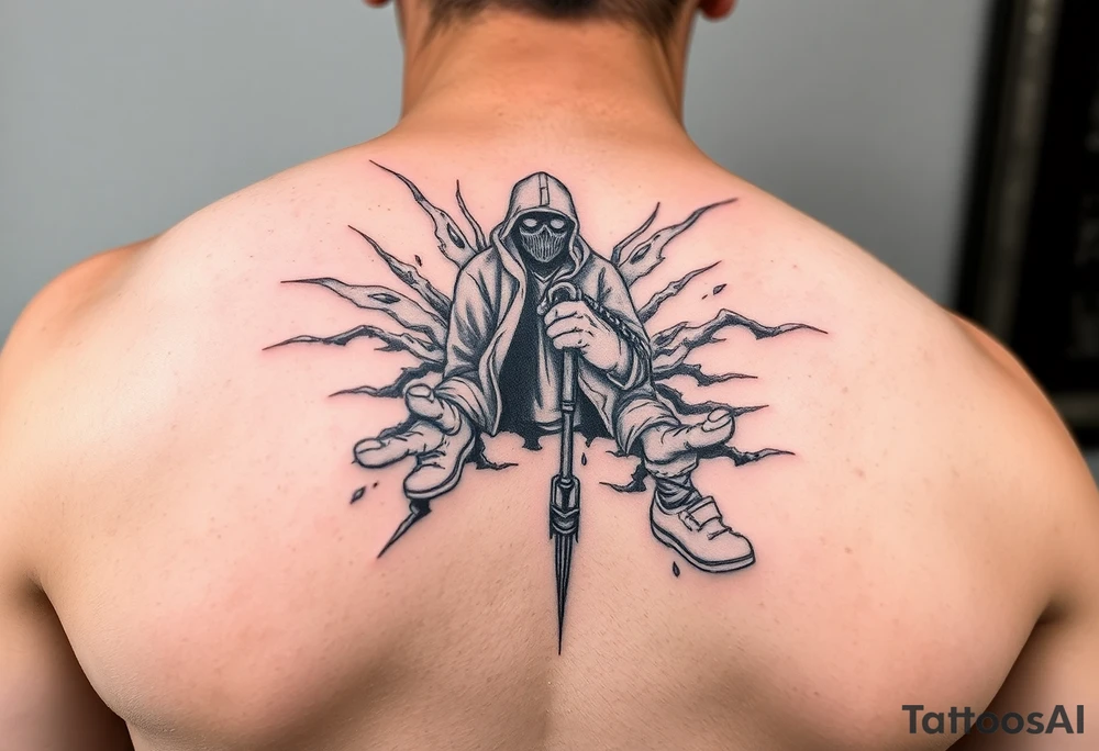 Reality and confusion ripping a solo traveler’s soul in a path no knows tattoo idea