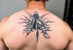 Reality and confusion ripping a solo traveler’s soul in a path no knows tattoo idea