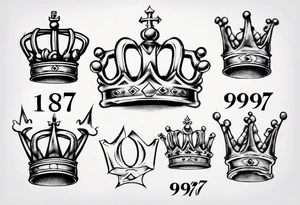 1997 with crown on top of one of the numbers tattoo idea