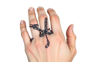 Chains intertwined around fingers going up to the thumb and index finger and connecting tattoo idea