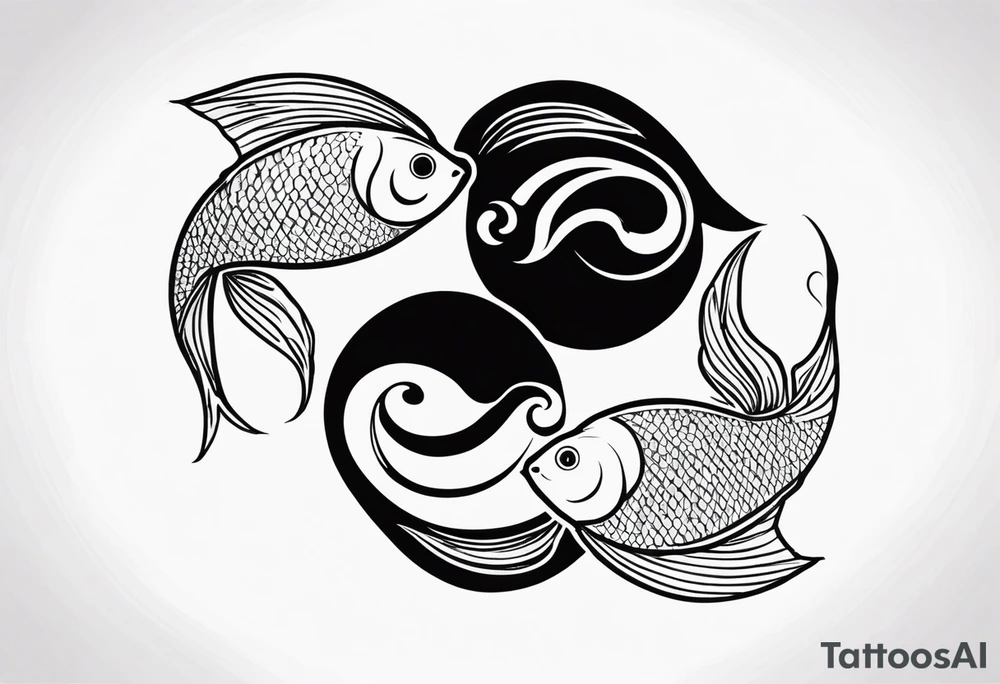 coi fish as a ying yang tattoo idea