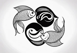 coi fish as a ying yang tattoo idea