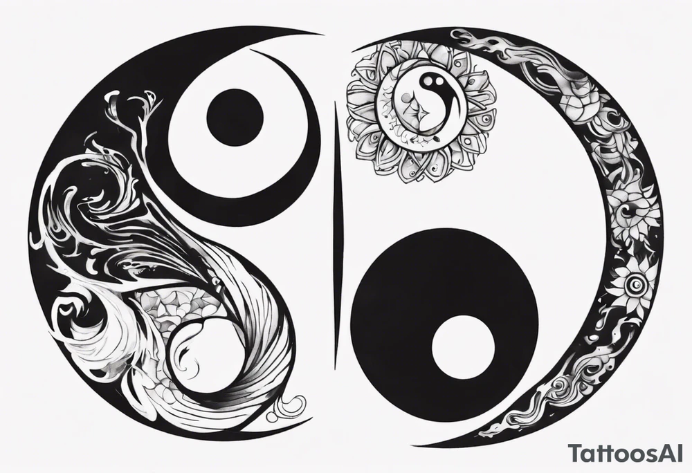 Abstract yin and Yang tattoo idea