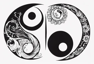 Abstract yin and Yang tattoo idea