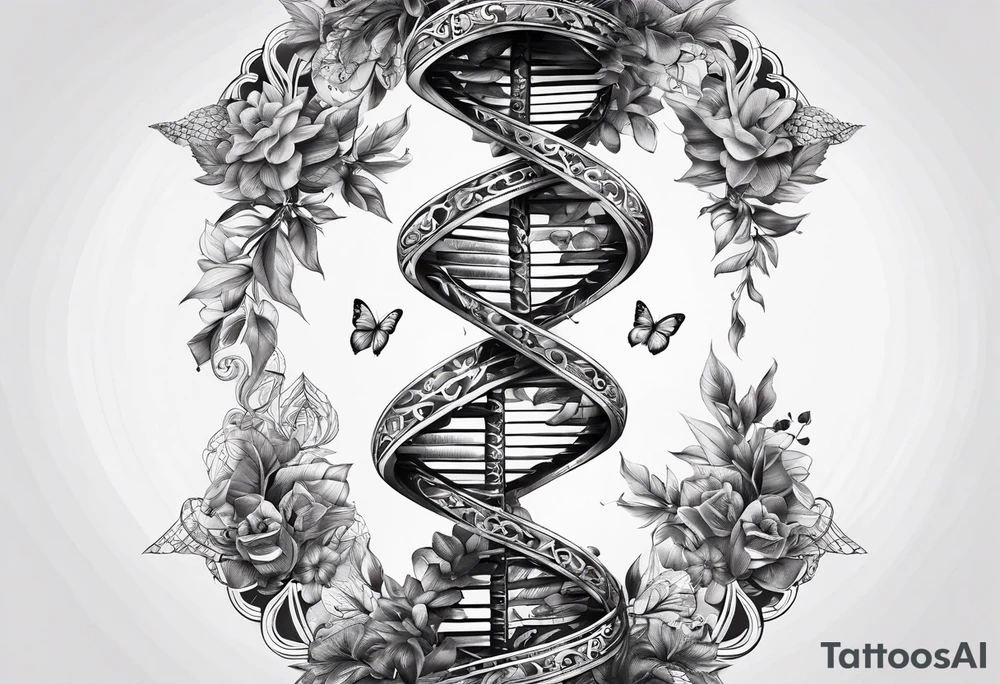 DNA helix made from cards tattoo idea