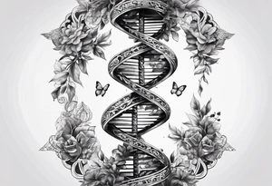 DNA helix made from cards tattoo idea
