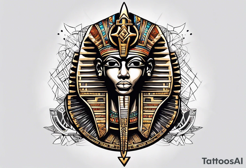 ankh symbol , ancient egyptian pyramids , black Egyptians tattoo idea